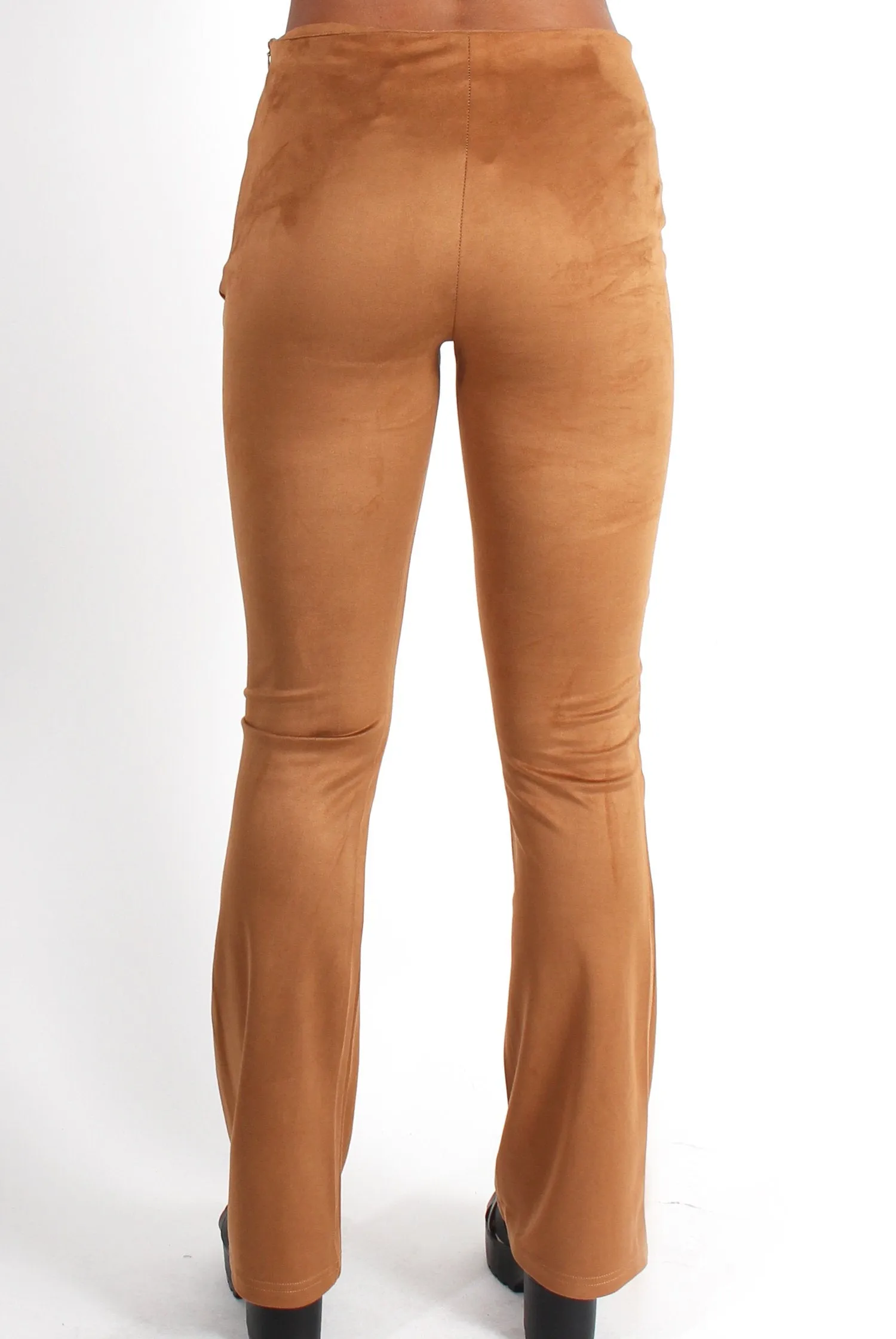 Harper Tan Tie Front Flared Trousers