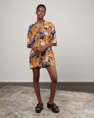 hawaiian romper - orange tiger
