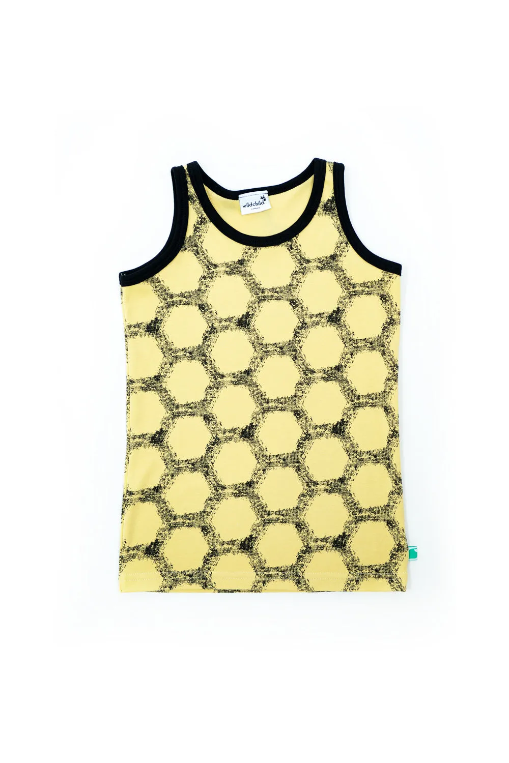 Hexagon Cotton Tank Tee - Custard