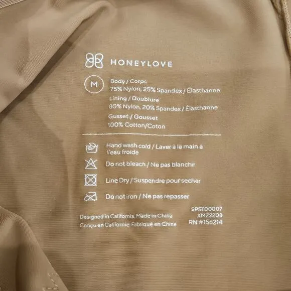 Honeylove SuperPower Shorts Women M Compression Tan Neutral Tummy Thigh Control