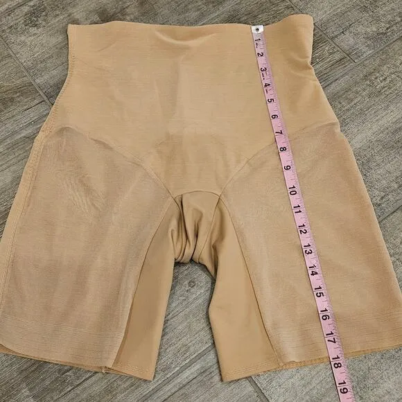 Honeylove SuperPower Shorts Women M Compression Tan Neutral Tummy Thigh Control