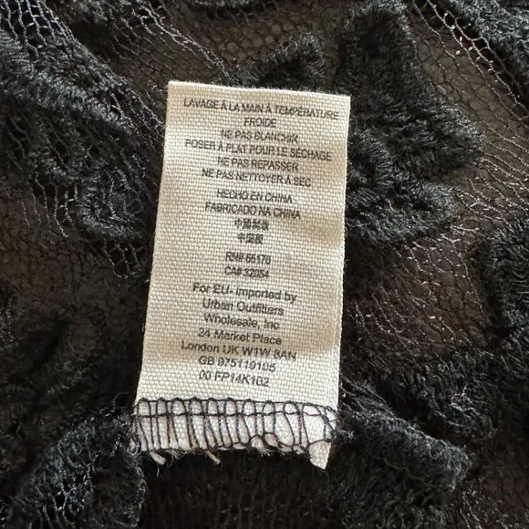 Jen's Pirate Booty Free People Black Lace Teardrop Pixie Dress Size S Boho Cute
