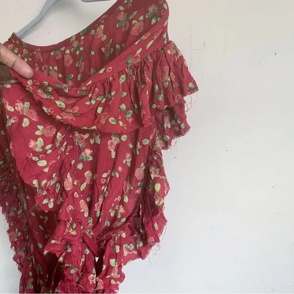 Jen’s Pirate Booty Valencia Red Floral Kaftan Dress Small