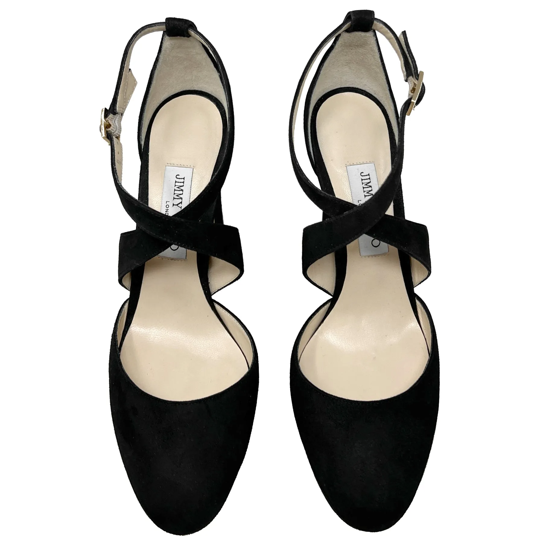 Jimmy Choo Joyce 120 Black Suede Platform Heel Pumps Size EU 39.5