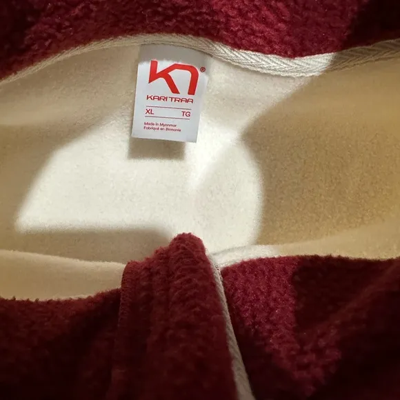 Kari Traa Navy Cream Maroon Rothe Midlayer Fleece Jacket