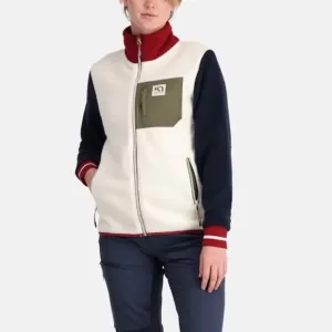 Kari Traa Navy Cream Maroon Rothe Midlayer Fleece Jacket