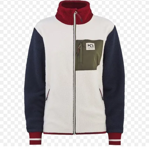 Kari Traa Navy Cream Maroon Rothe Midlayer Fleece Jacket