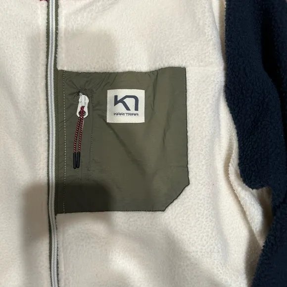 Kari Traa Navy Cream Maroon Rothe Midlayer Fleece Jacket