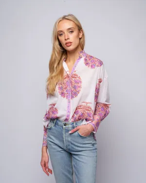 kiki fig flower shirt - pink salmon