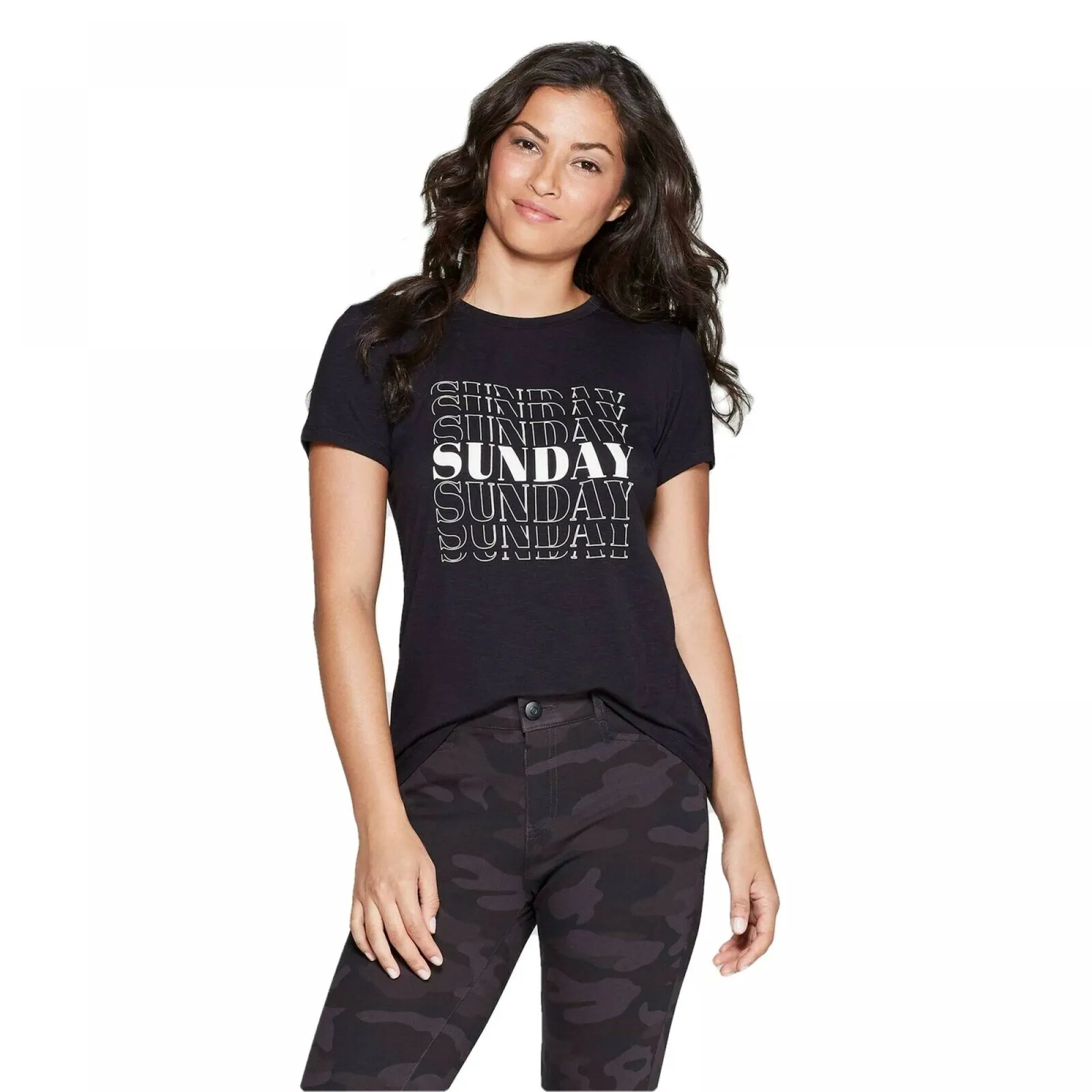 Knox Rose Women's Short Sleeve Crewneck Sunday T-Shirt