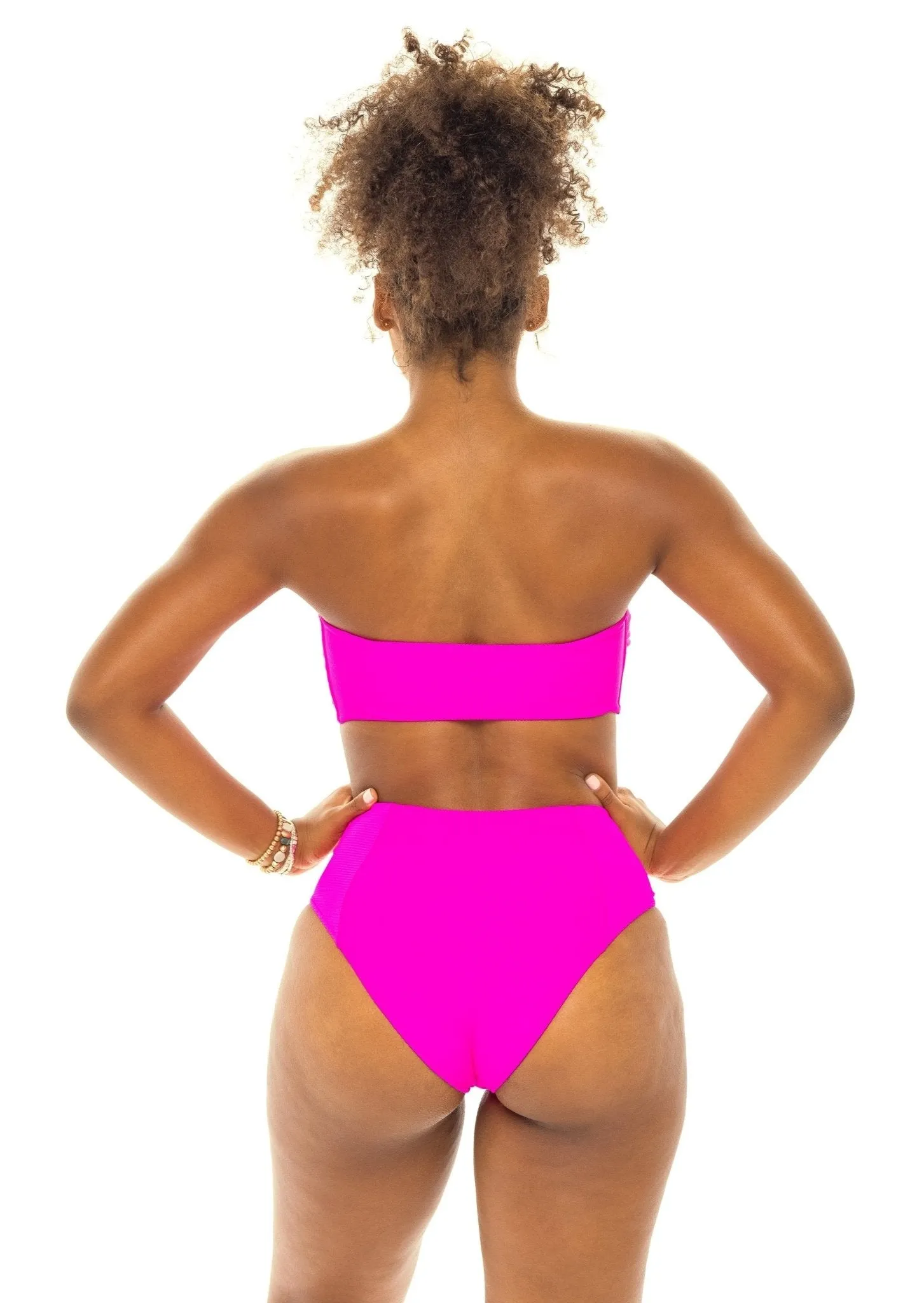 Laguna High Waist Bikini Bottom - Passion Pink