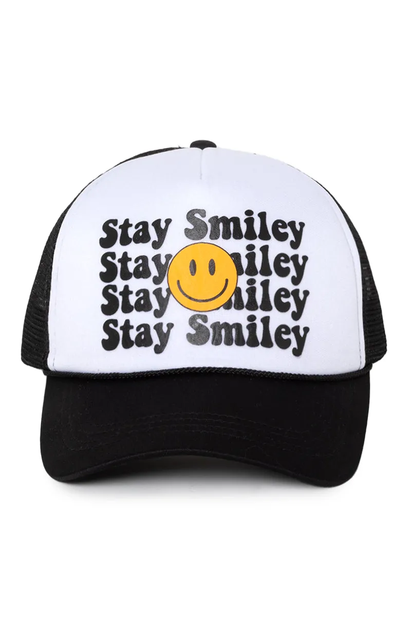 LCAPM2117 - Stay Smiley Heat Transfer 2 Tone Foam Trucker