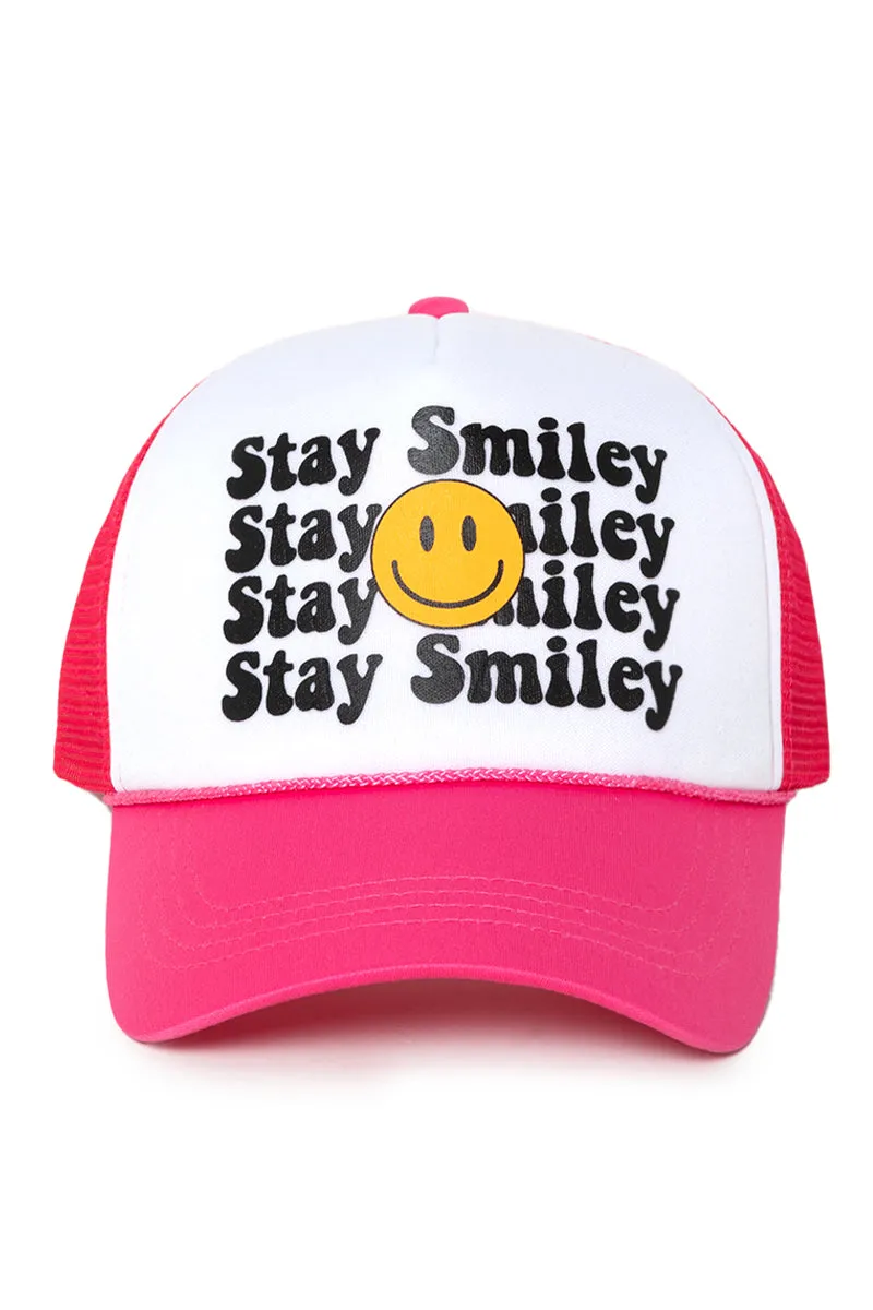 LCAPM2117 - Stay Smiley Heat Transfer 2 Tone Foam Trucker