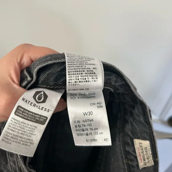 Levi's Premium High Loose Shorts Legit Black Size 30