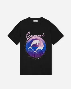 Light Jersey Ganni Relaxed T-shirt - Black