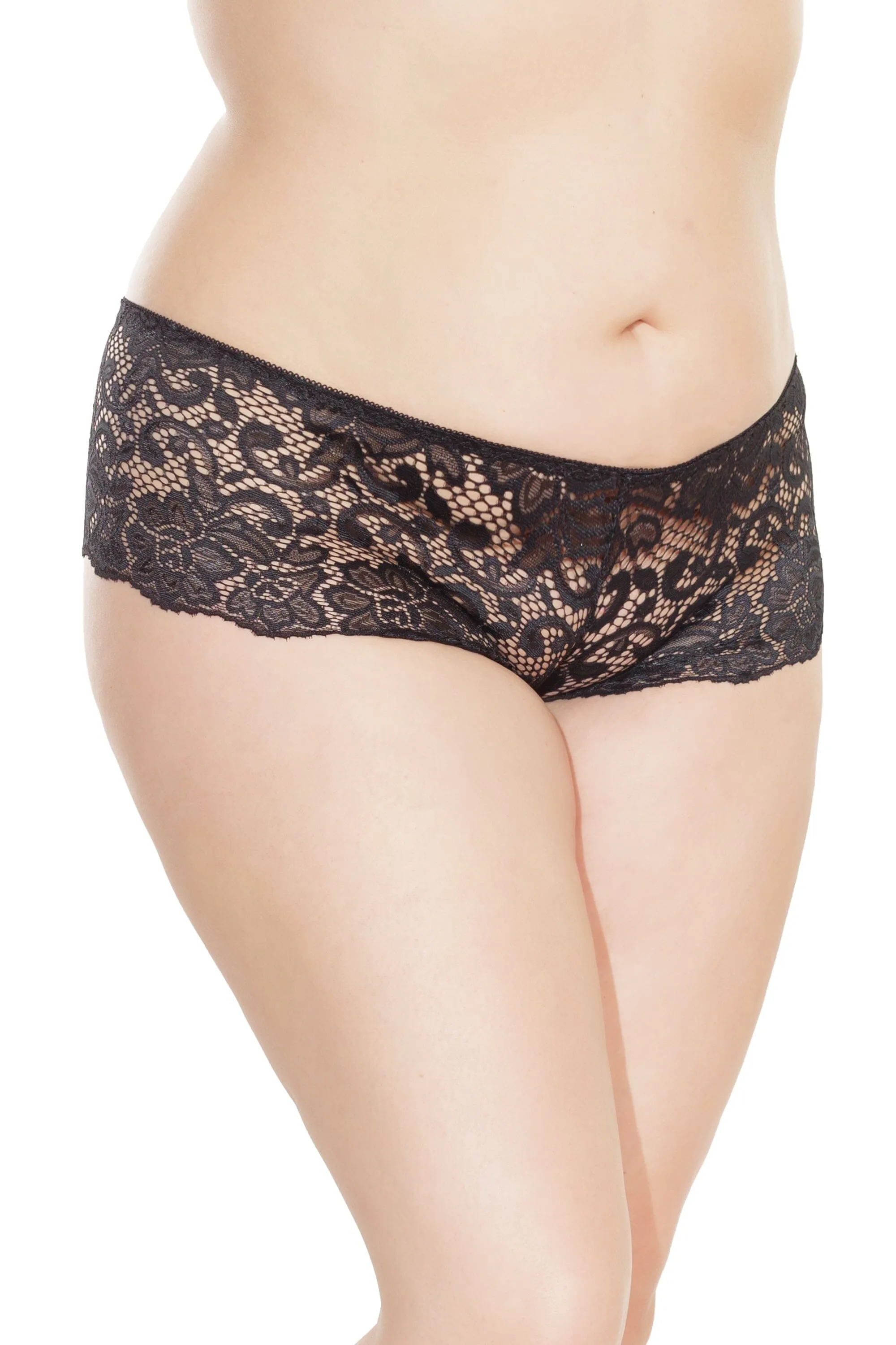 Low Rise Lace Booty Short | Plus Size