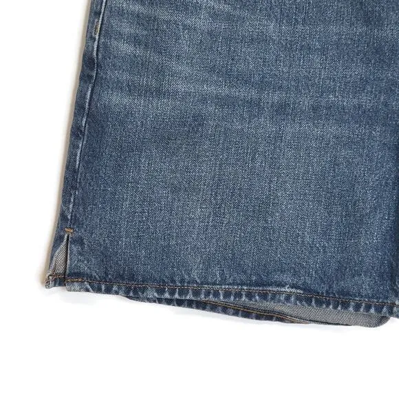 Madewell Relaxed Mid Length High Rise Cotton Blue Denim Short Size 31