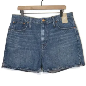 Madewell Relaxed Mid Length High Rise Cotton Blue Denim Short Size 31