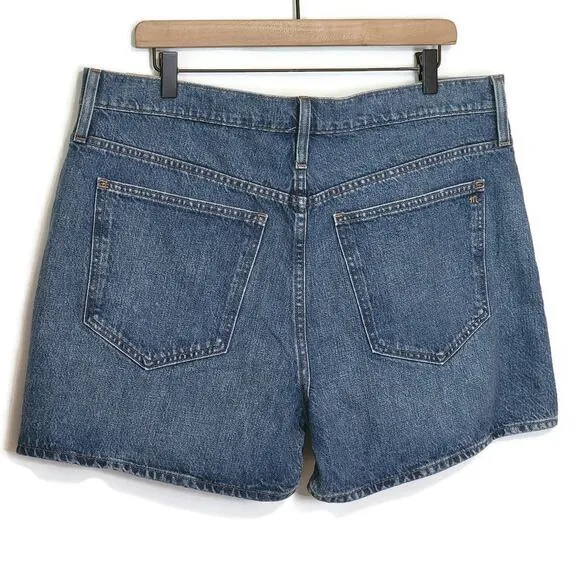 Madewell Relaxed Mid Length High Rise Cotton Blue Denim Short Size 31