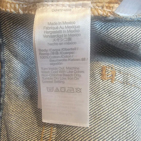Madewell Relaxed Mid Length High Rise Cotton Blue Denim Short Size 31