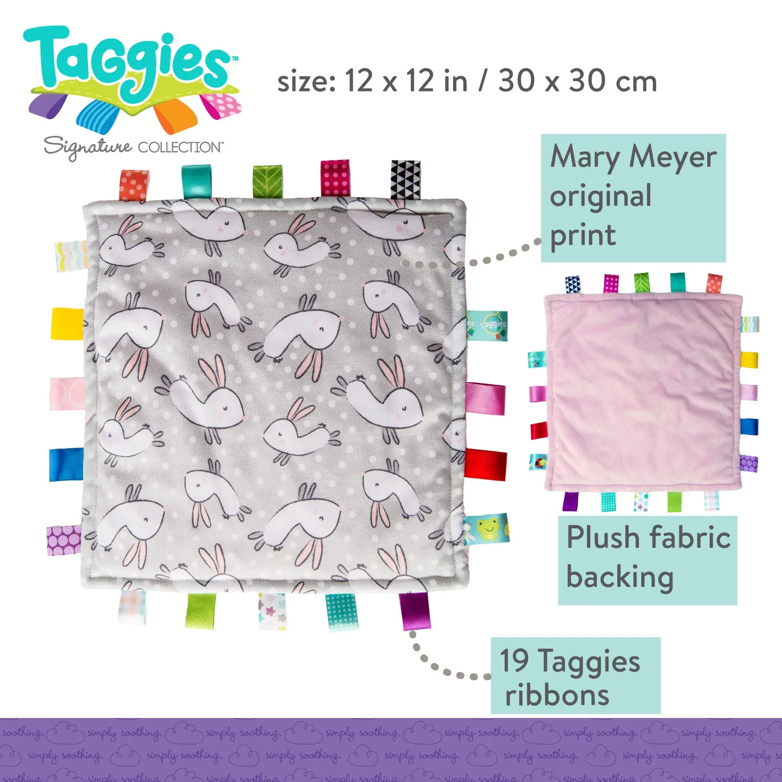 Mary Meyer Comfy Bunnies Taggies 12'' x 12''