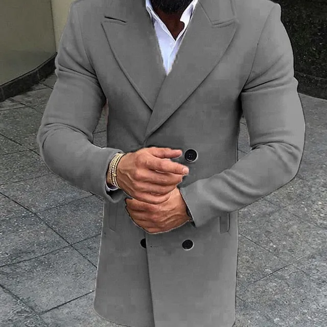 Men's Fashion Turn-down Collar Pea Coat Up To 3XL