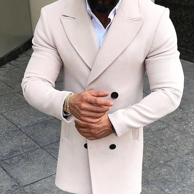 Men's Fashion Turn-down Collar Pea Coat Up To 3XL
