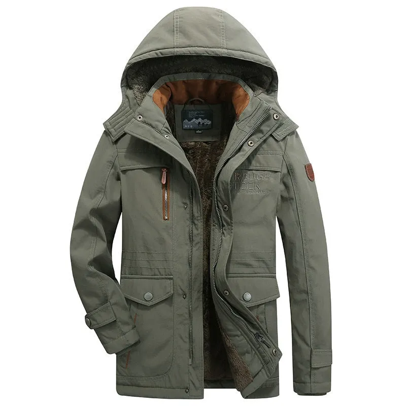 Men's Winter Men Long Cargo Jacket Up To 6XL