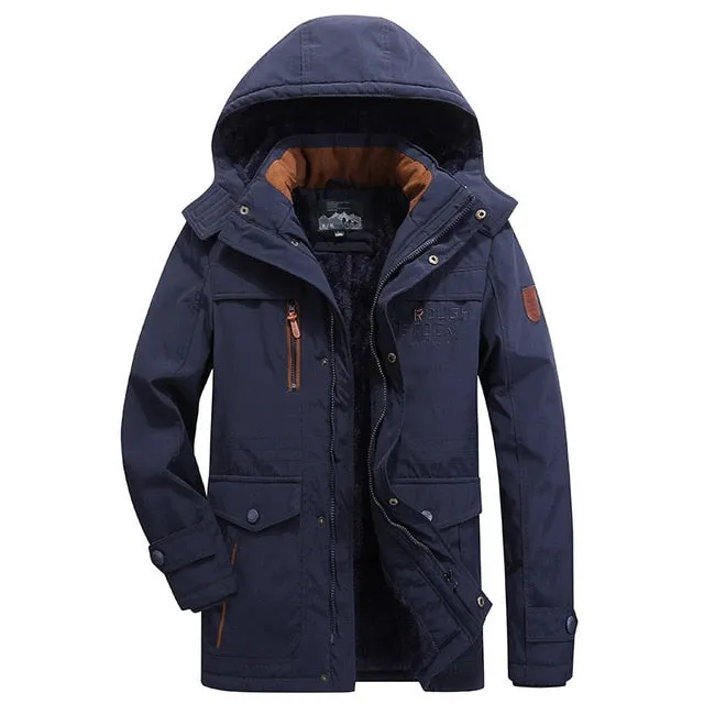 Men's Winter Men Long Cargo Jacket Up To 6XL