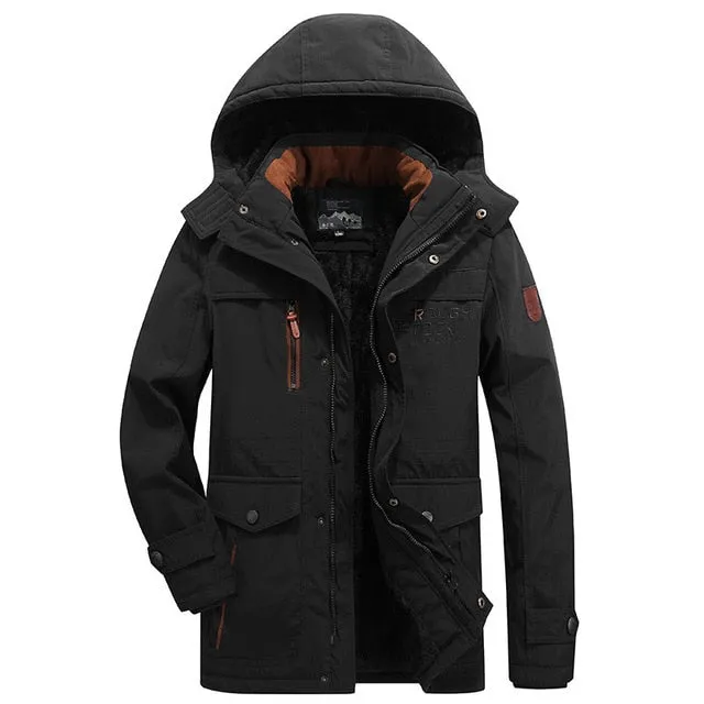 Men's Winter Men Long Cargo Jacket Up To 6XL