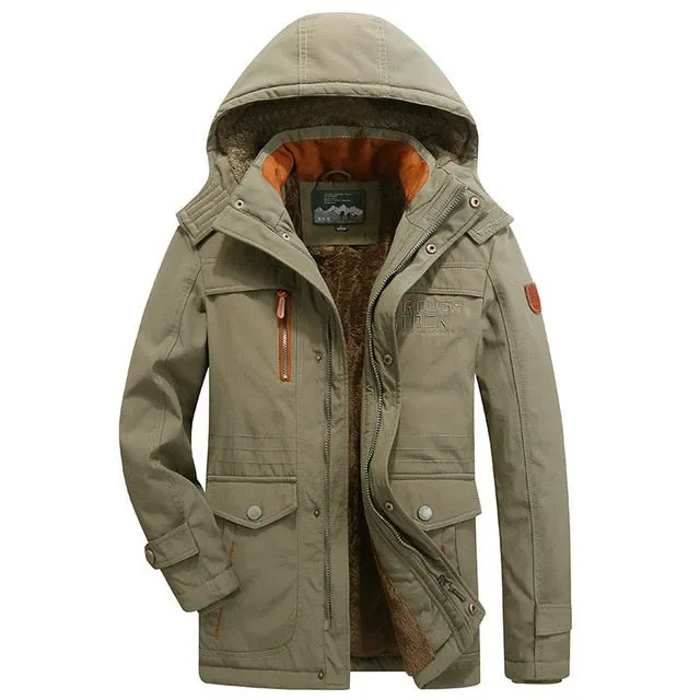 Men's Winter Men Long Cargo Jacket Up To 6XL