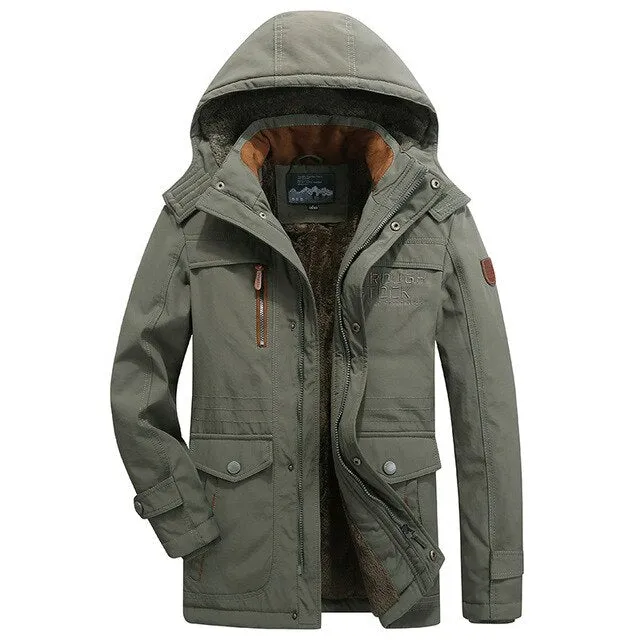 Men's Winter Men Long Cargo Jacket Up To 6XL