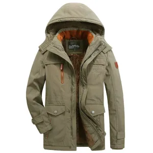 Men's Winter Men Long Cargo Jacket Up To 6XL