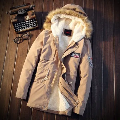 Men's Winter Thick Fur Hooded Coat Up To 4XL