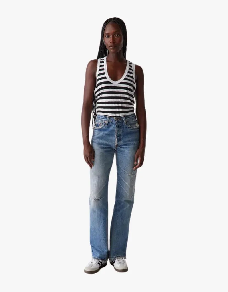 Michael Stars Tori Stripe Scoop Neck Tank Top in White