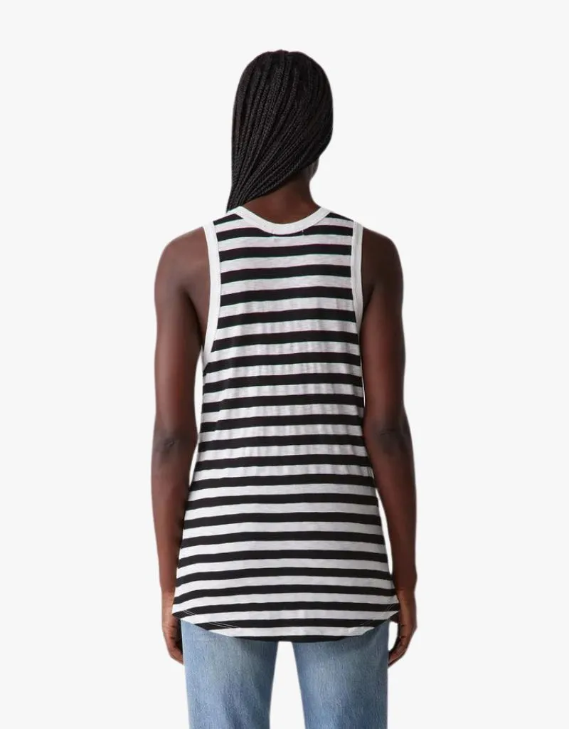 Michael Stars Tori Stripe Scoop Neck Tank Top in White