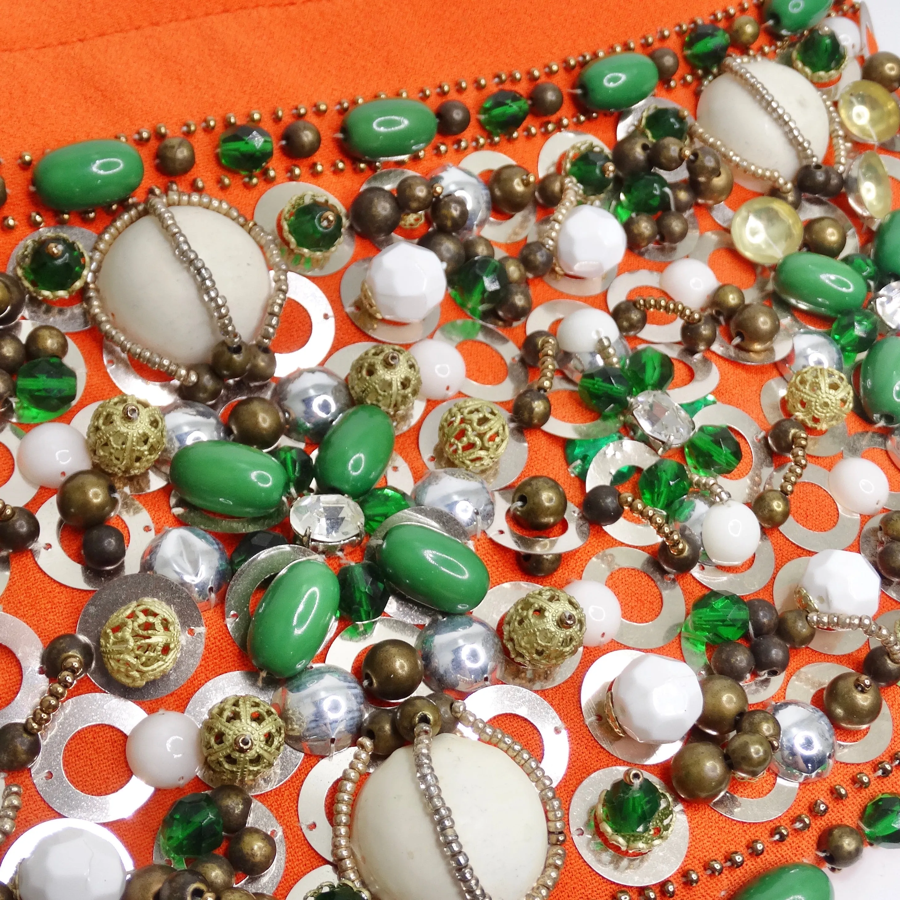 Miu Miu Bamboo Orange Beaded Handbag