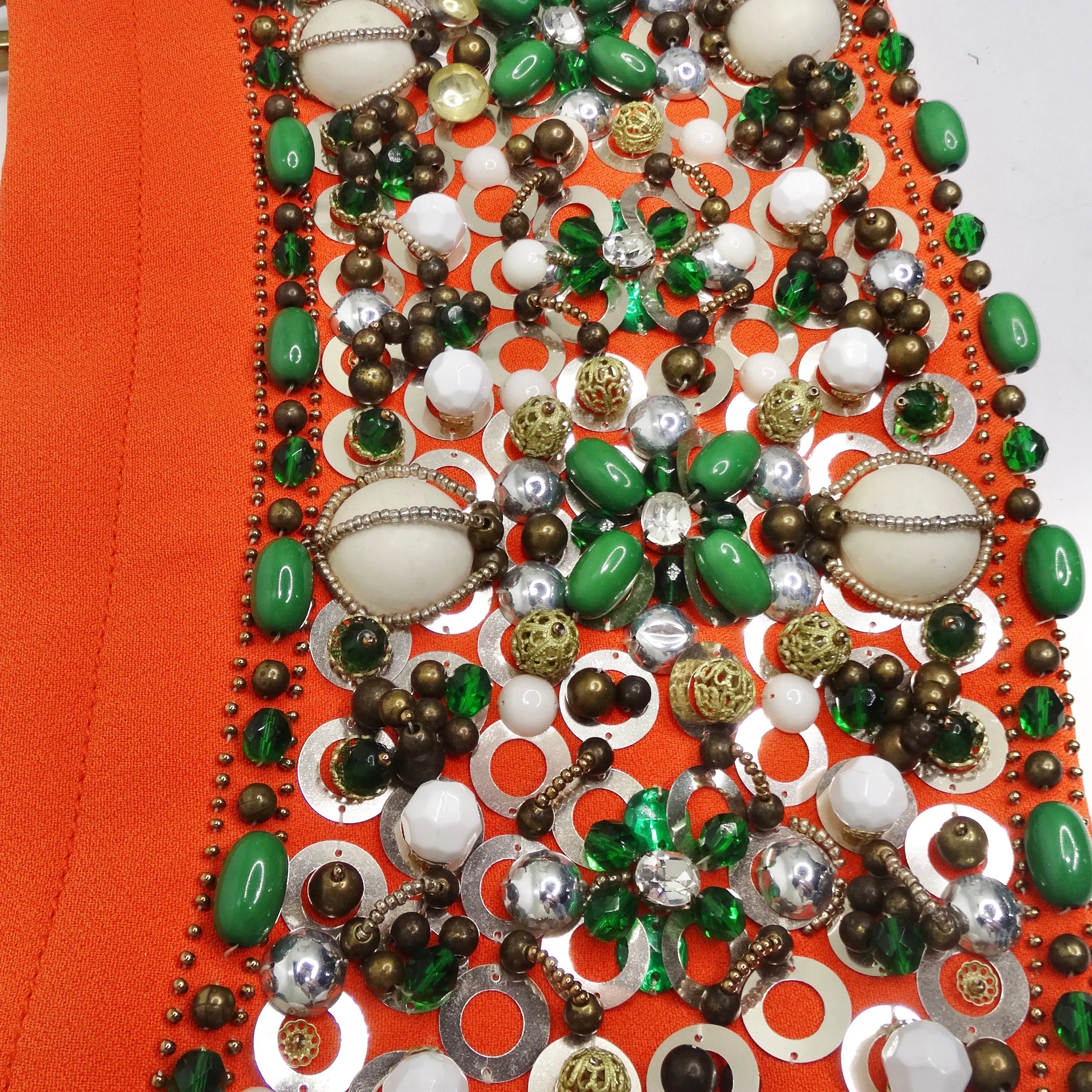Miu Miu Bamboo Orange Beaded Handbag