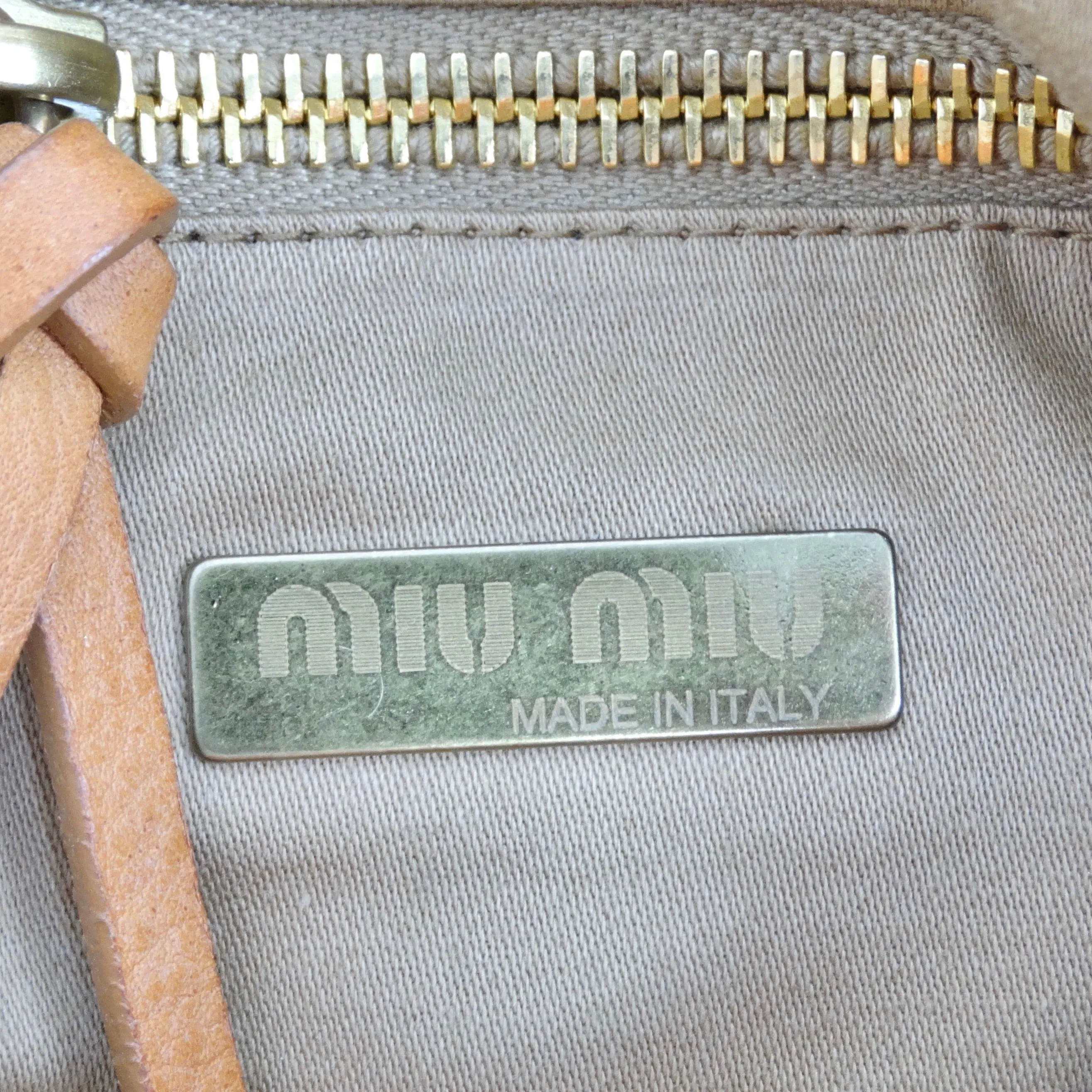 Miu Miu Bamboo Orange Beaded Handbag