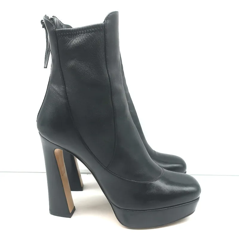Miu Miu Platform Ankle Boots Black Leather Size 36.5