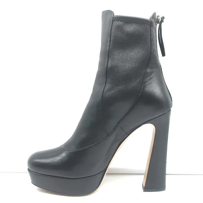 Miu Miu Platform Ankle Boots Black Leather Size 36.5