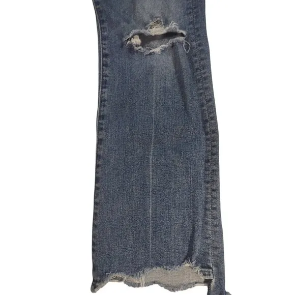 Mother The Insider Crop Step Chew Jeans Women's 26 Blue Dancing on Coals Flare