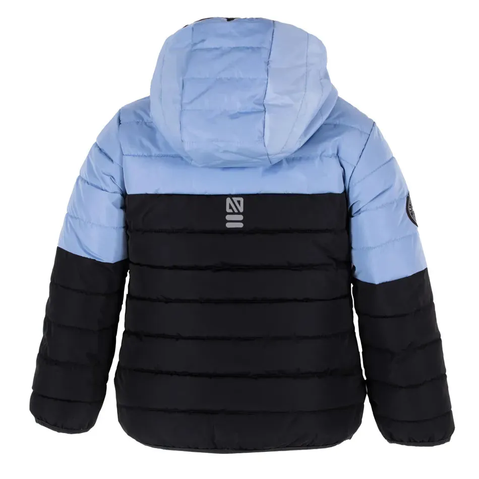 Nano Puffer Jacket in Black/Blue: Size 12M to 14 Years