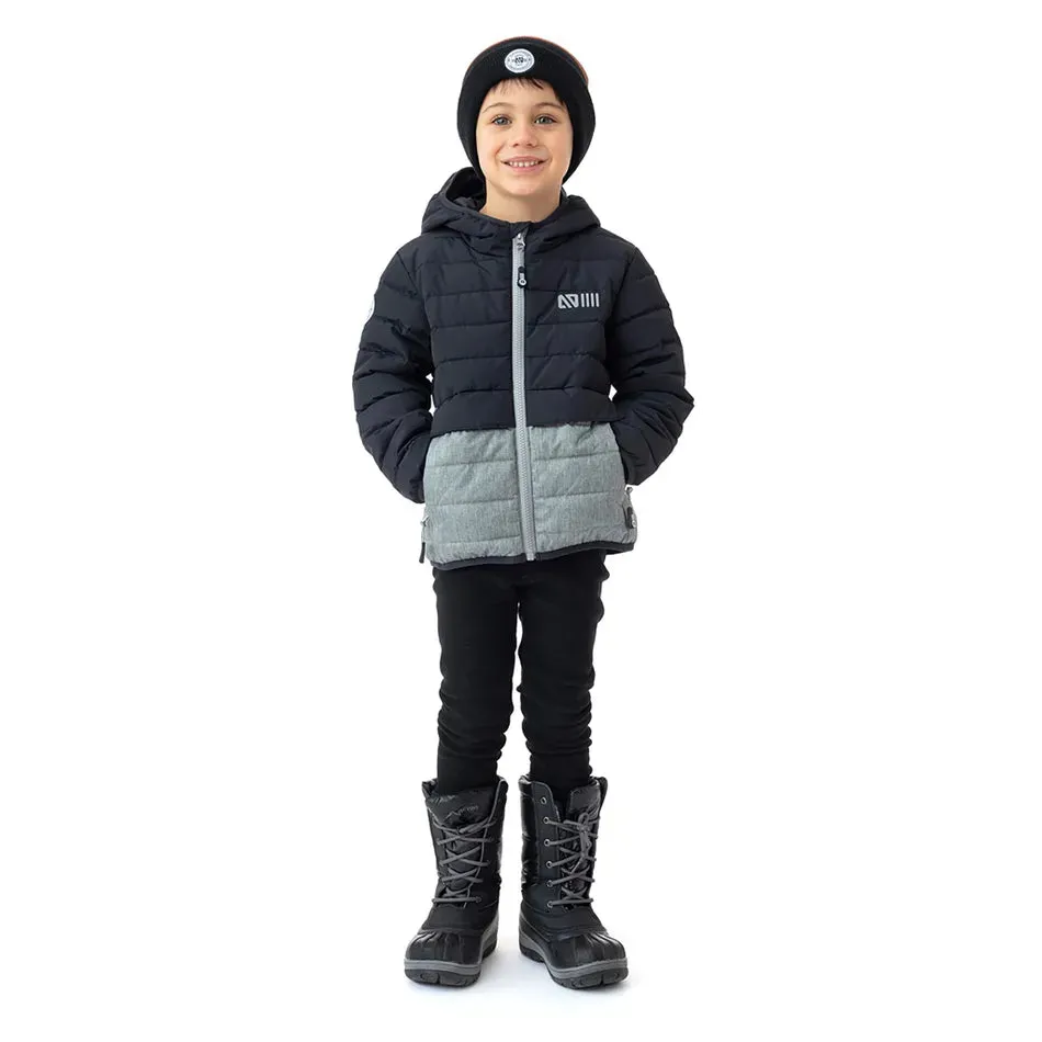 Nano Puffer Jacket in Grey/Black : Sizes 12M to 14 Years