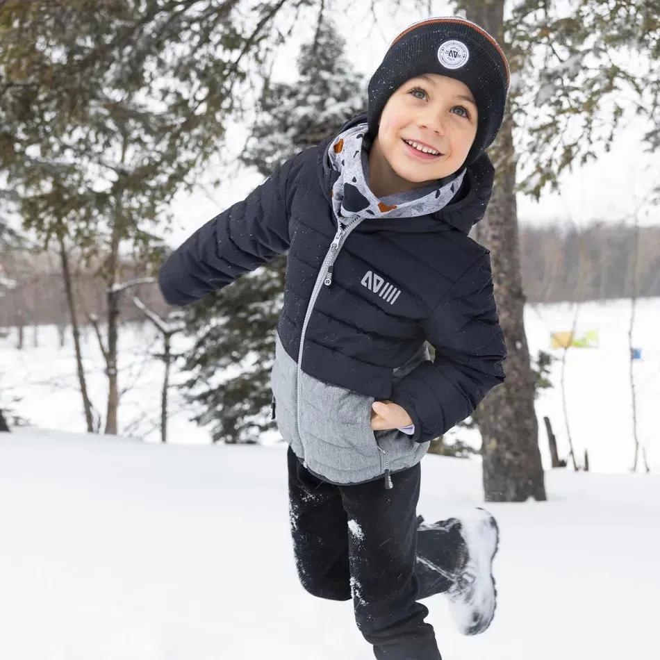 Nano Puffer Jacket in Grey/Black : Sizes 12M to 14 Years