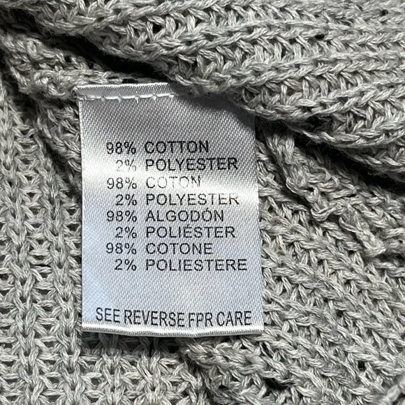 New CARLY JEAN Los Angeles Rhea Sweater Speckled Gray Oversized Fit V-Neck