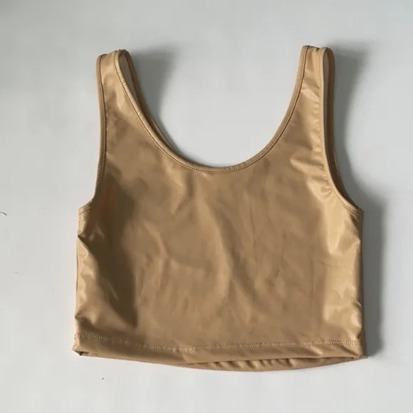 NEW Color Alien Tan Crop Tank and Bike Shorts Set US M