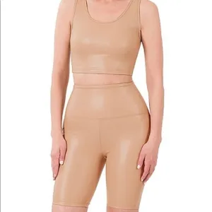 NEW Color Alien Tan Crop Tank and Bike Shorts Set US M