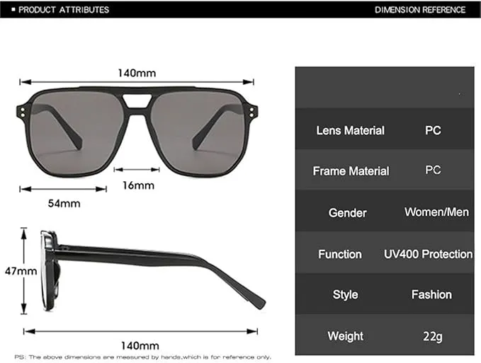 NEW Jollyholla Retro Double Bridges Square Sunglasses Women Fashion Eyewear Shades UV400, Green Tea