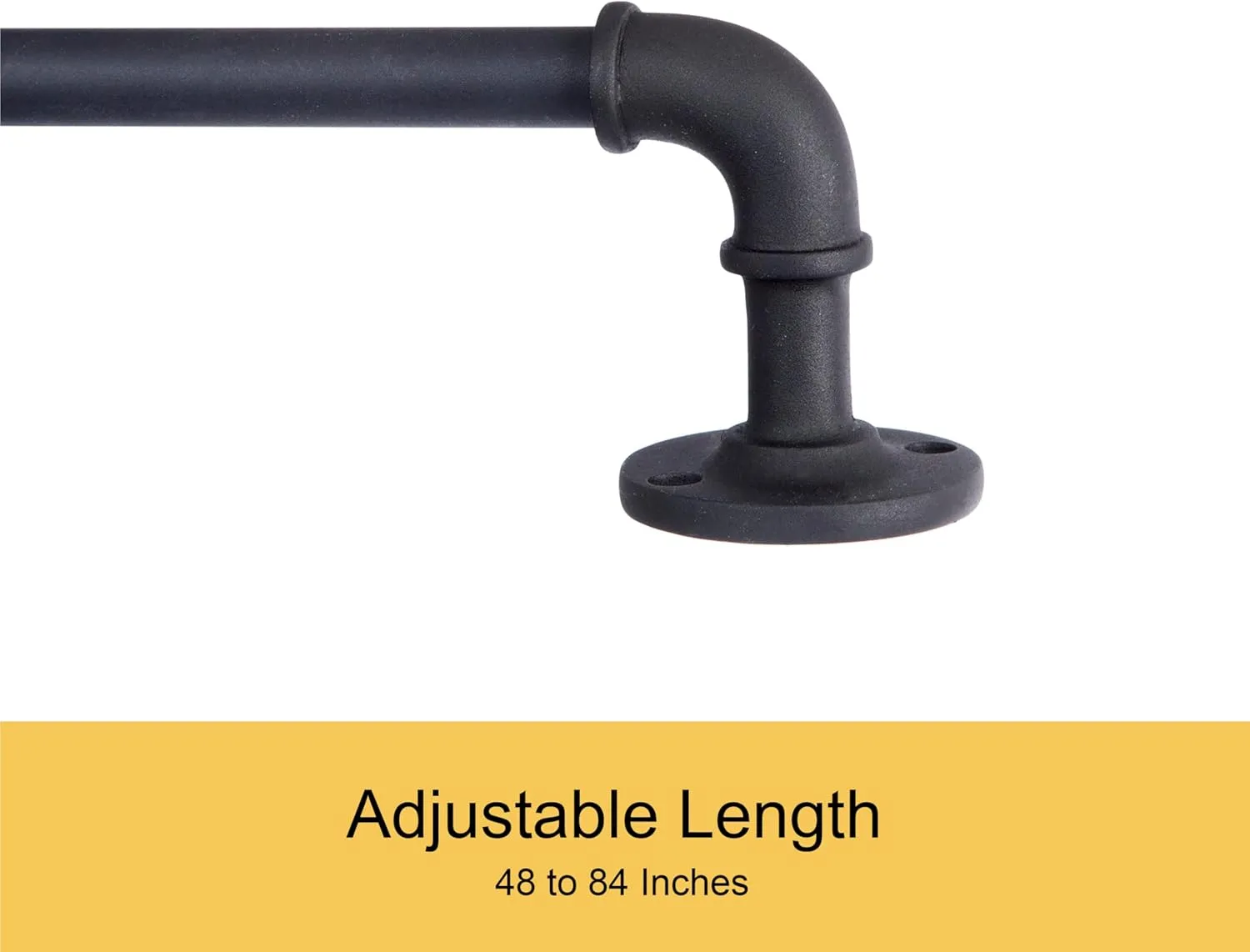 NEW Kenney KN90031 5/8" Adler Rust Resistant Indoor/Outdoor Ceiling or Wall-Mount Window Curtain Rod, 48-84”